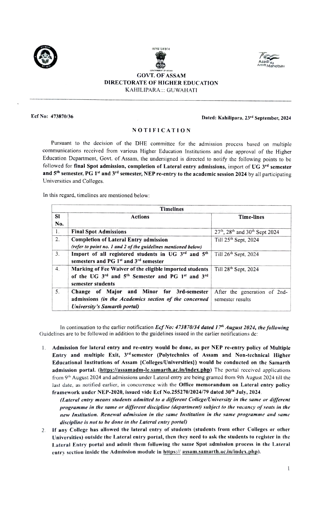 DHE Notification Final UG admissions 1 page 0001