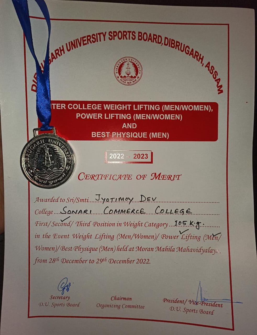 weightlifting certficate